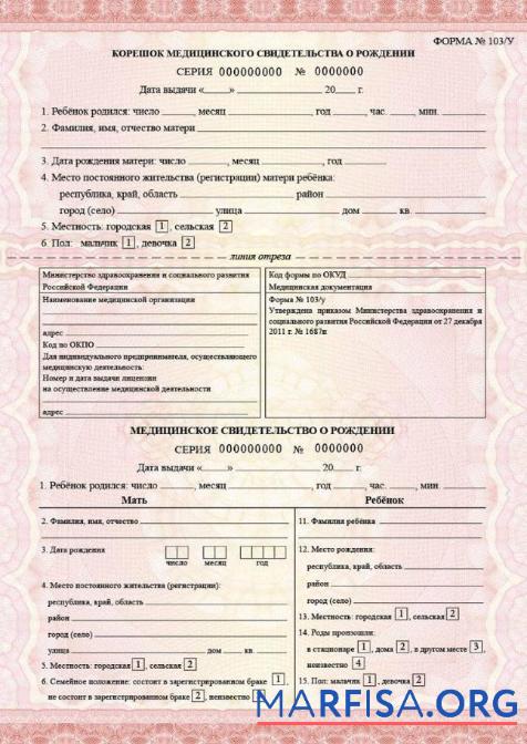 Realistic Russia Ministry of health and social development birth certificate sample